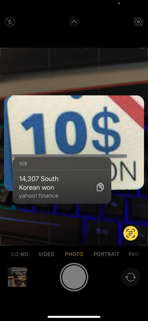 iOS 16 Währungsumrechnungskamera