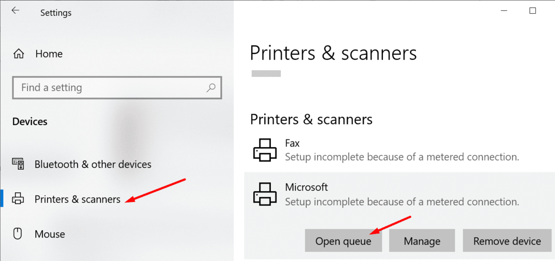 printer open wachtrij