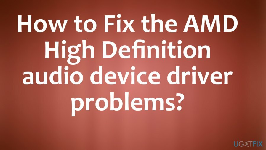 AMD 고화질 오디오 장치 드라이버 문제 수정