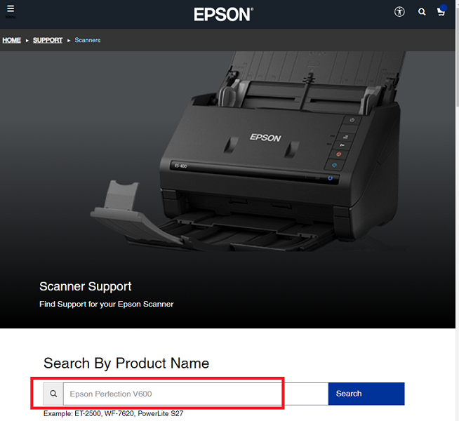 Otsige oma Canoni skanneri mudelit, näiteks Epson Perfection V600