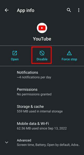 YouTube disabilita Android