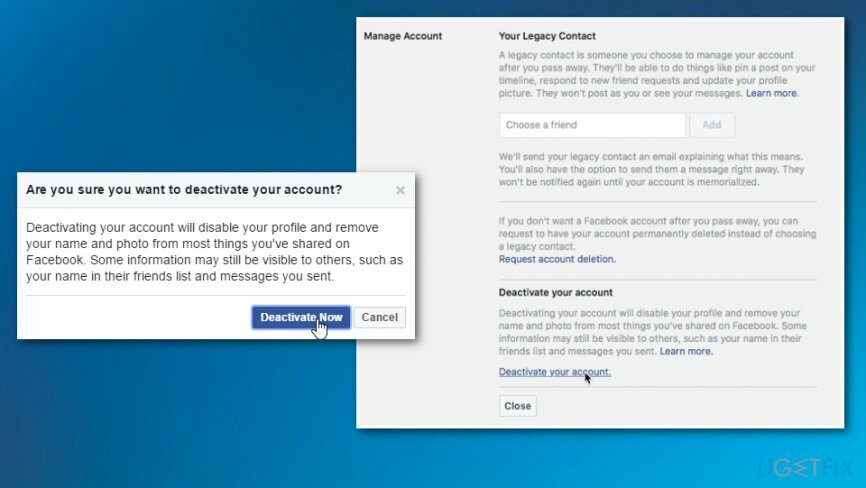 Facebook-account deactiveren