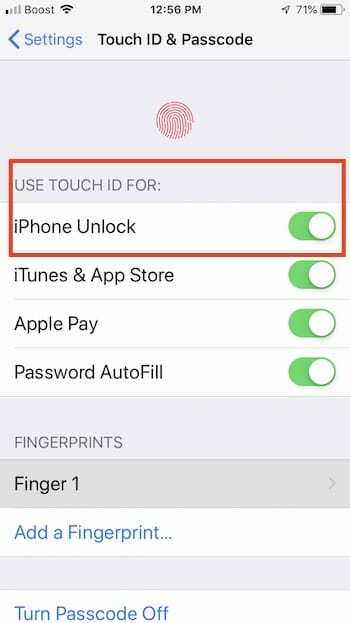 زر الصفحة الرئيسية Touch-id لا يعمل