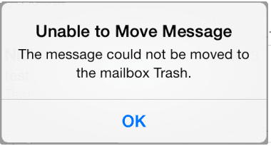 iOS: 메시지를 이동할 수 없습니다. 고치다