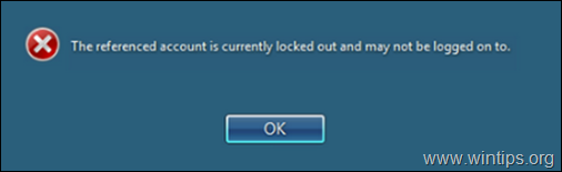 FIX: 참조된 계정이 현재 잠겨 있어 로그온할 수 없습니다.