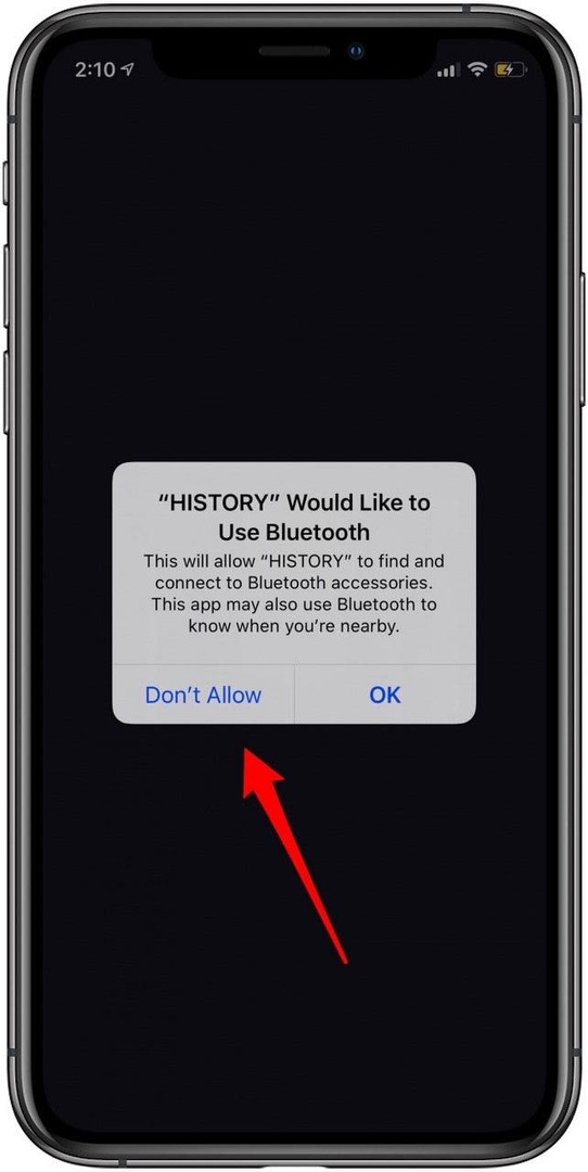 iOS 13 Bluetooth აპის ნებართვები