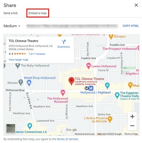 Osadź mapę w Mapach Google