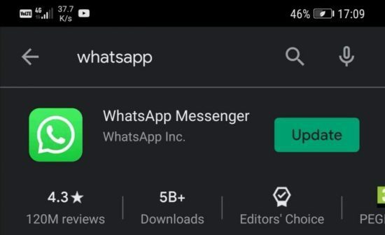 zaktualizuj WhatsApp na Androida