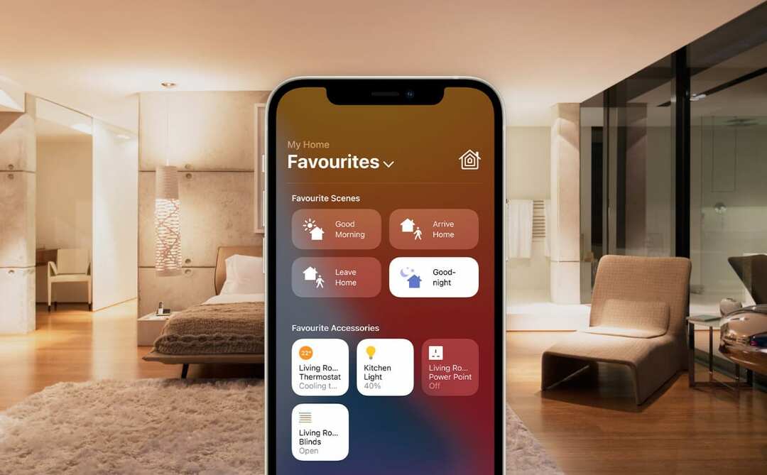 Adegan selamat malam di aplikasi Apple Home