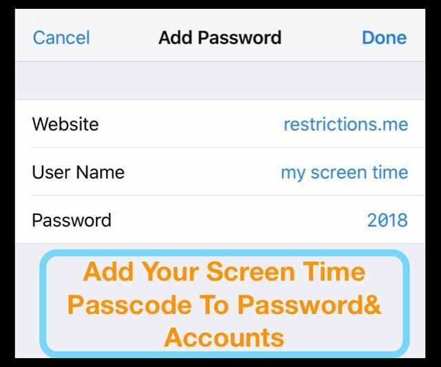 aggiungi il tempo di utilizzo o il codice di restrizione alle password e agli account di iOS 12