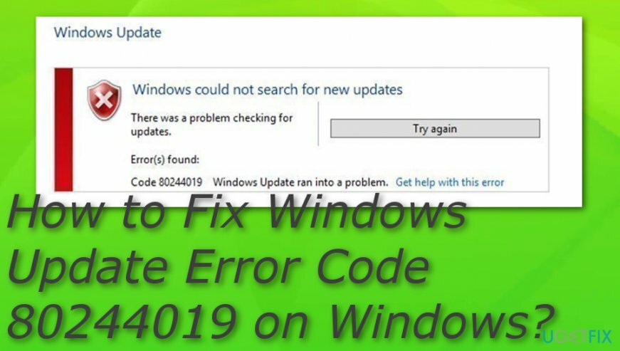 Windows Update-foutcode 80244019 op Windows