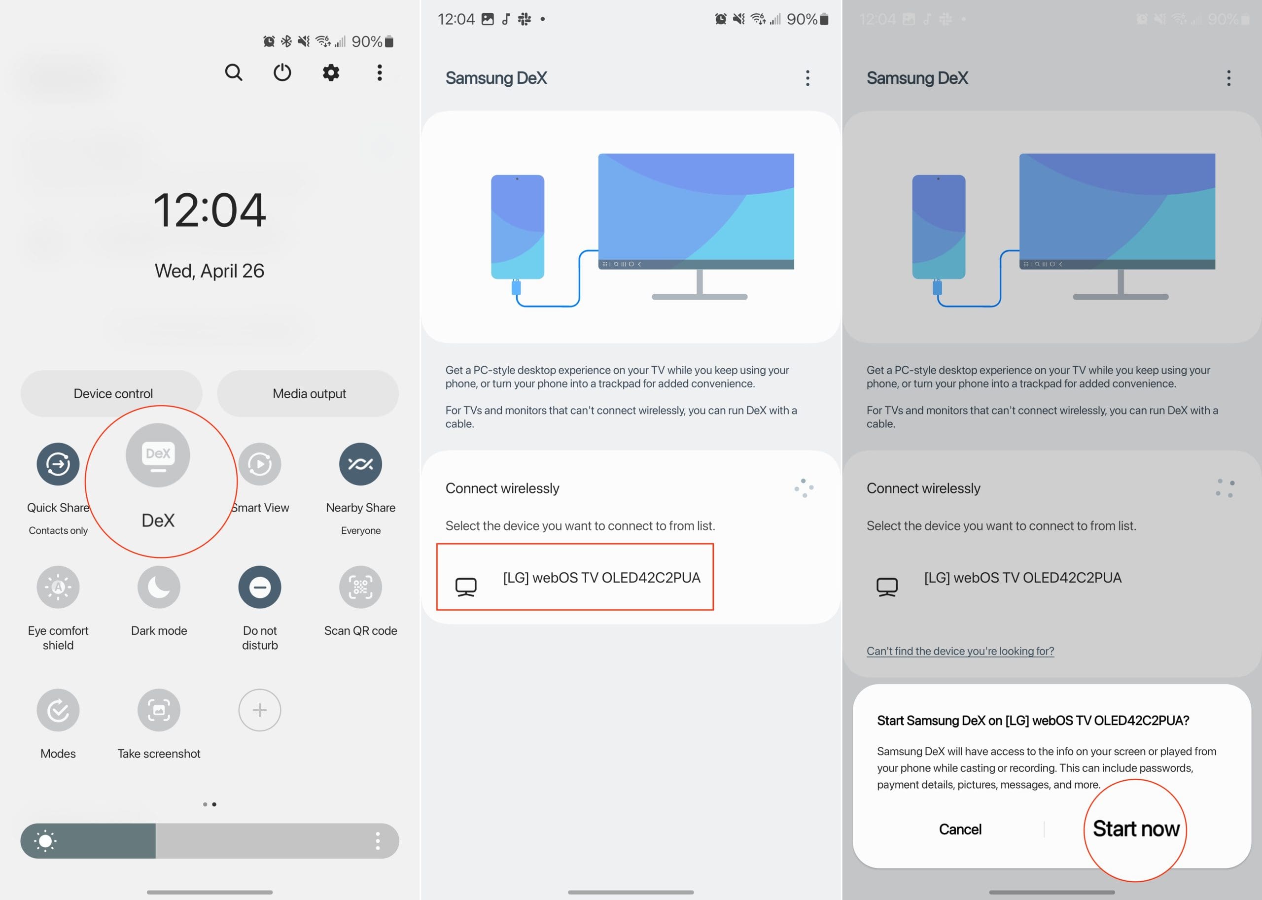 Tilslut Galaxy S23 til TV ved hjælp af Samsung DeX