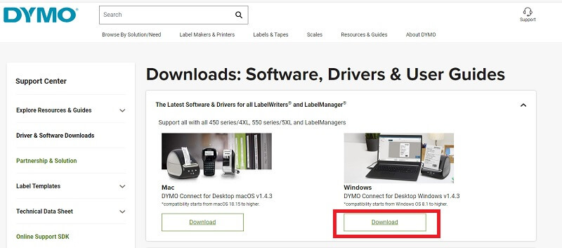 DYMO Official - Завантаження драйвера Dymo Labelwriter 450