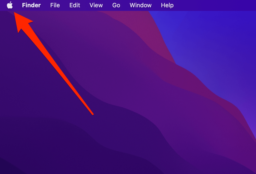 Щелкните логотип Apple в верхнем левом углу.