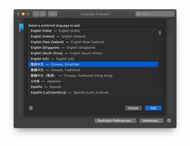 adăugați o limbă la Mac și macOS