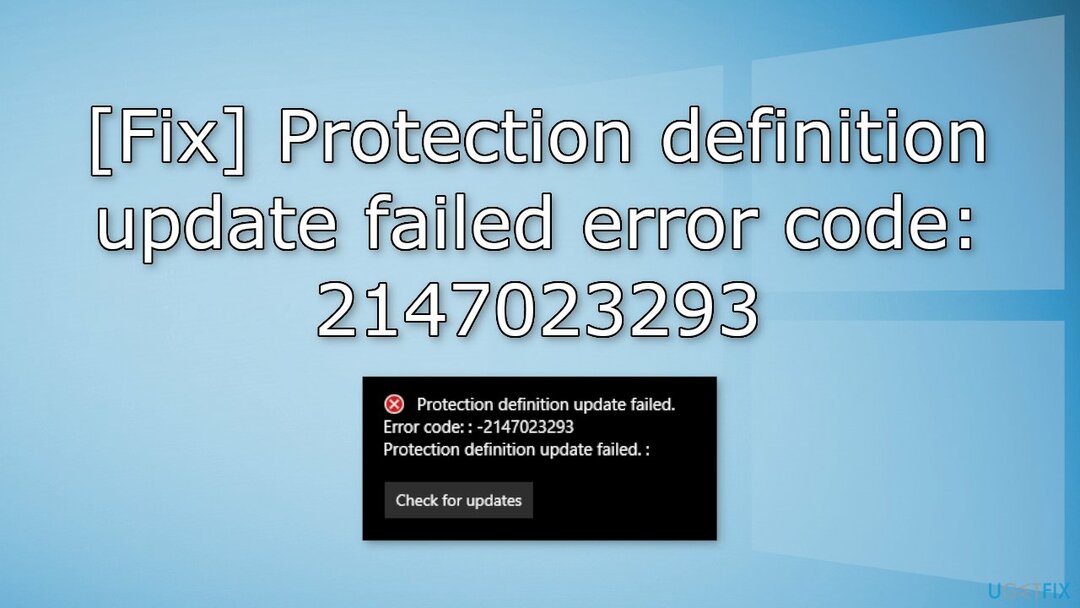 Исправить код ошибки обновления определения защиты 2147023293.