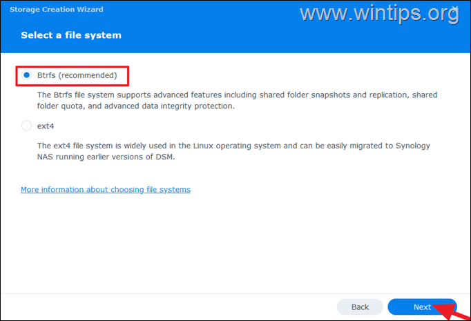 synology dosya sistemi