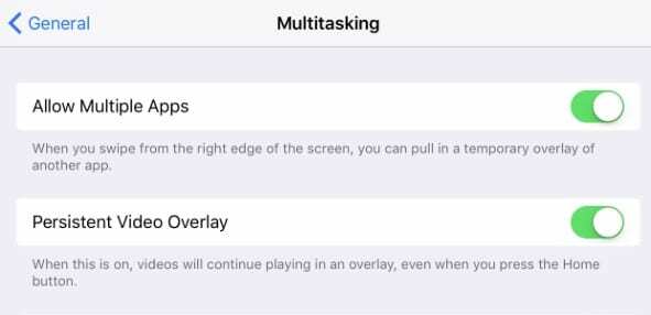 Använda multitasking på iPad