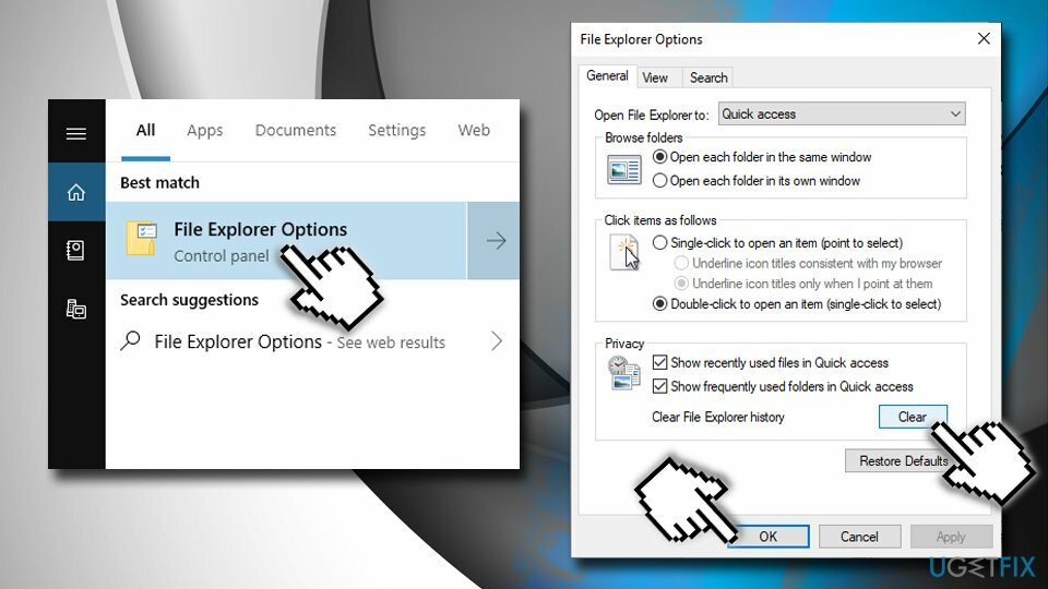 A File Explorer előzményeinek törlése