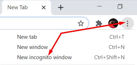 nouvelle fenêtre incognito chrome