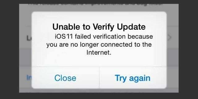 Nem lehetséges az iOS-11 telepítése