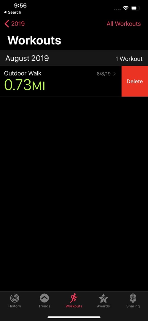 Fjern treningsøkter Apple Watch 2