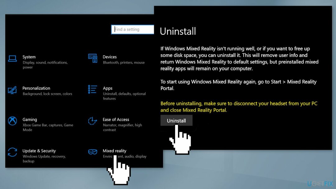 Uninstall Windows Mixed Reality