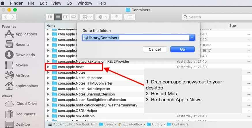 Apple News ขัดข้องบน Mac, Fix