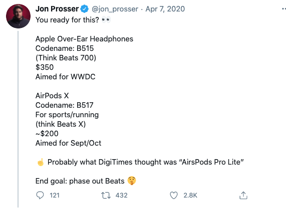 John prosser tweet 7. april 2020