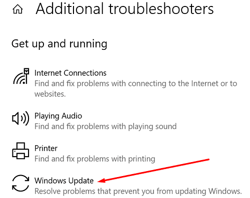 Nastavitve Windows Update