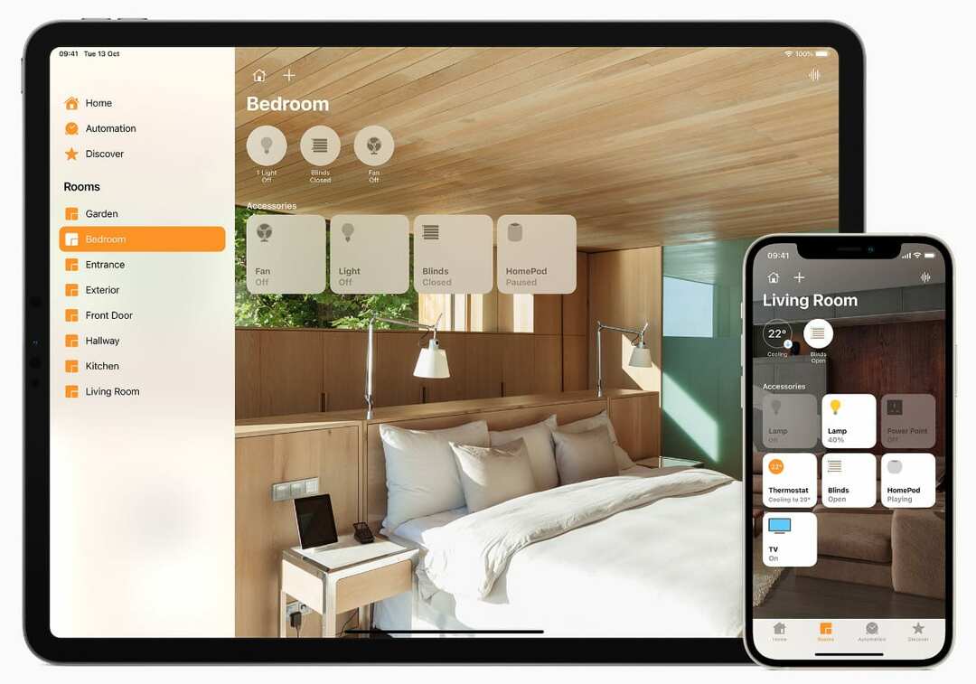 Selezione della camera da letto dell'app Apple Home