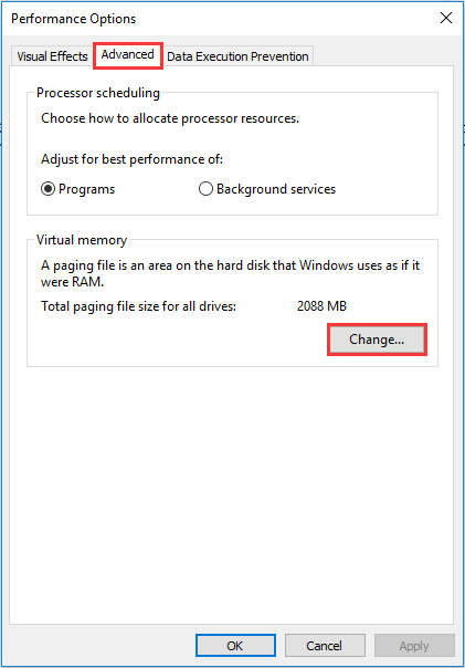 אפס זיכרון וירטואלי לתיקון Windows 10 100% שימוש בדיסק במנהל המשימות