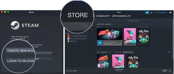 Log in op Steam Store