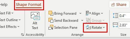 Option de rotation PowerPoint