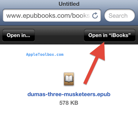 ouvrir epub dans ibooks