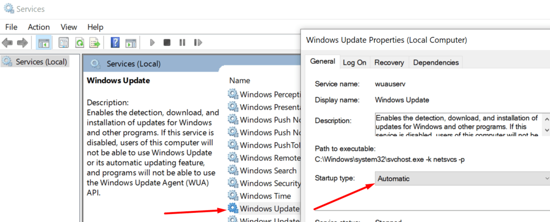 Windows uppdateringstjänst