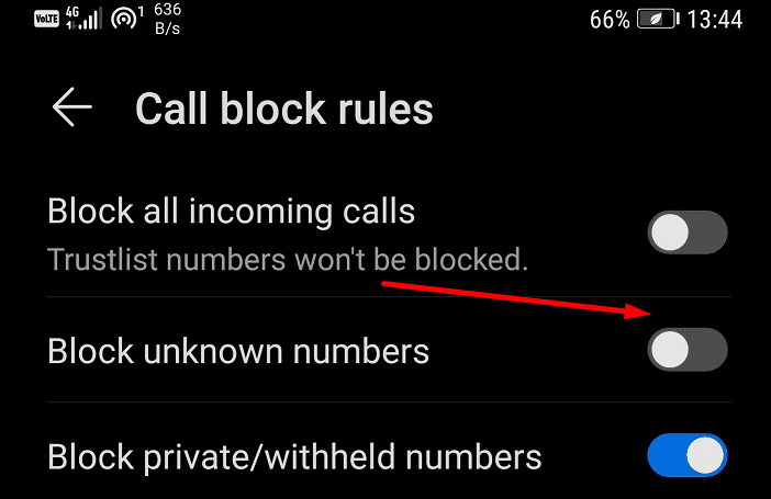 unbekannte nummern blockieren huawei