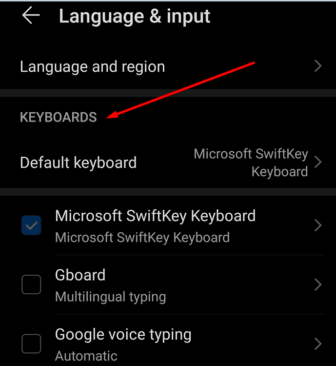 klávesnice pre Android