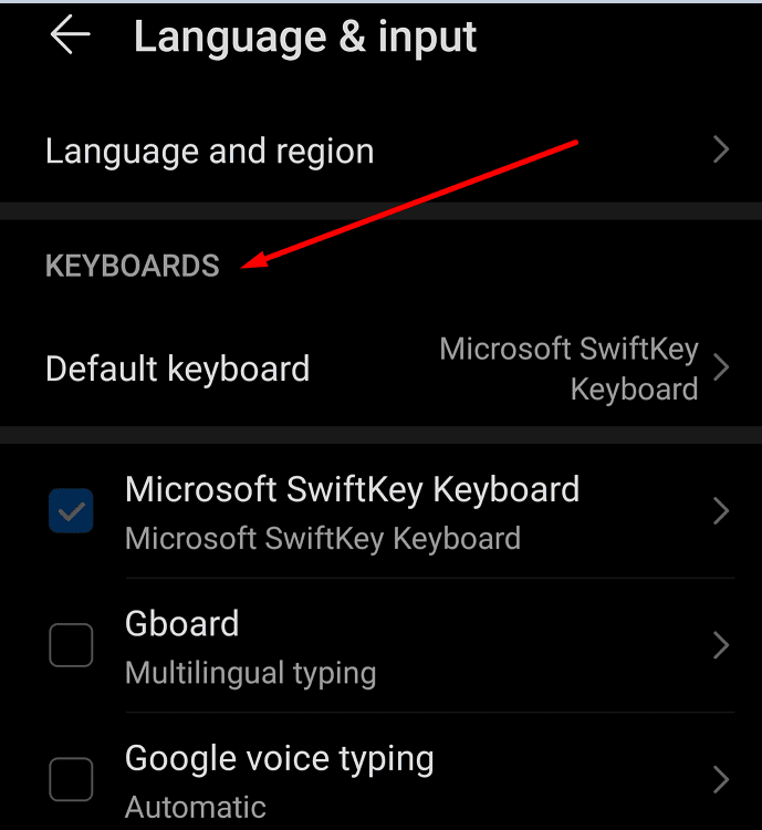 tastaturi Android