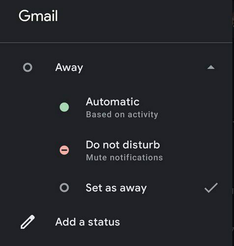 Stav chatu v službe Gmail