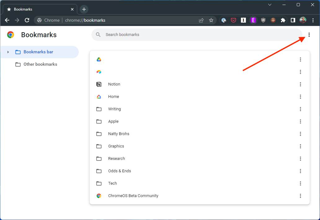 Cara mengekspor bookmark Chrome di Windows - 4