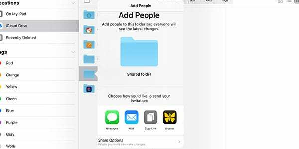 iPadOS datoteke - dijeljenje iClouda
