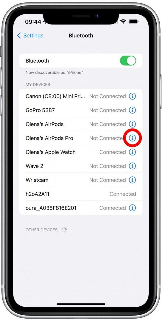 जानकारी बटन पर टैप करें - एयरपॉड्स प्रो के लिए बड़े ईयर टिप्स