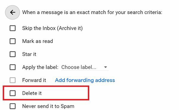 gmail-delete-emails-които отговарят на определени критерии за търсене
