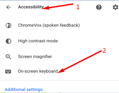 Chromebook-Zugänglichkeitseinstellungen