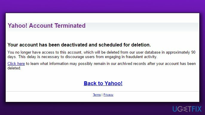 Yahoo Hesabı Başarıyla Silindi