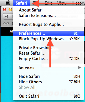 Safari preferences