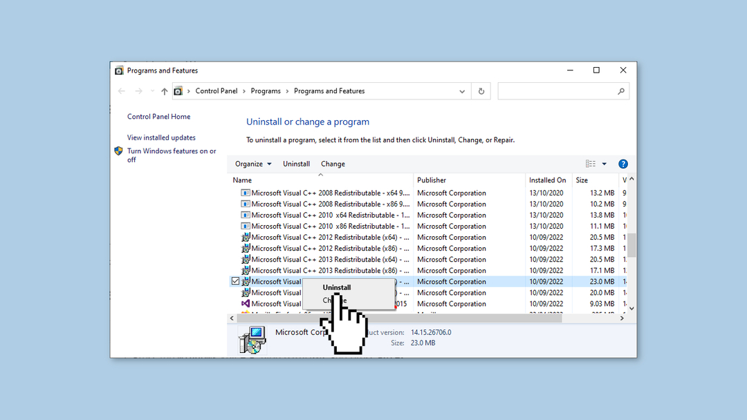 Reparer den omdistribuerbare Microsoft Visual C-fil