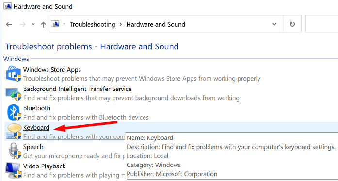 Tastatur-Fehlerbehebung-Windows