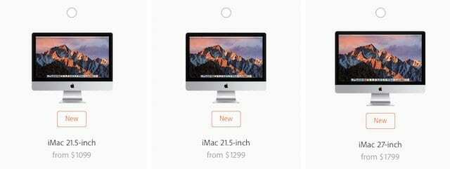 Gamme d'iMac Apple 2017